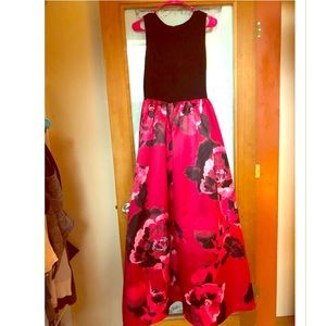 Floral Print Ballgown with Pockets